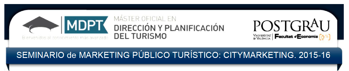 Seminario de Marketing Público Turístico: CITYMARKETING 2015-16